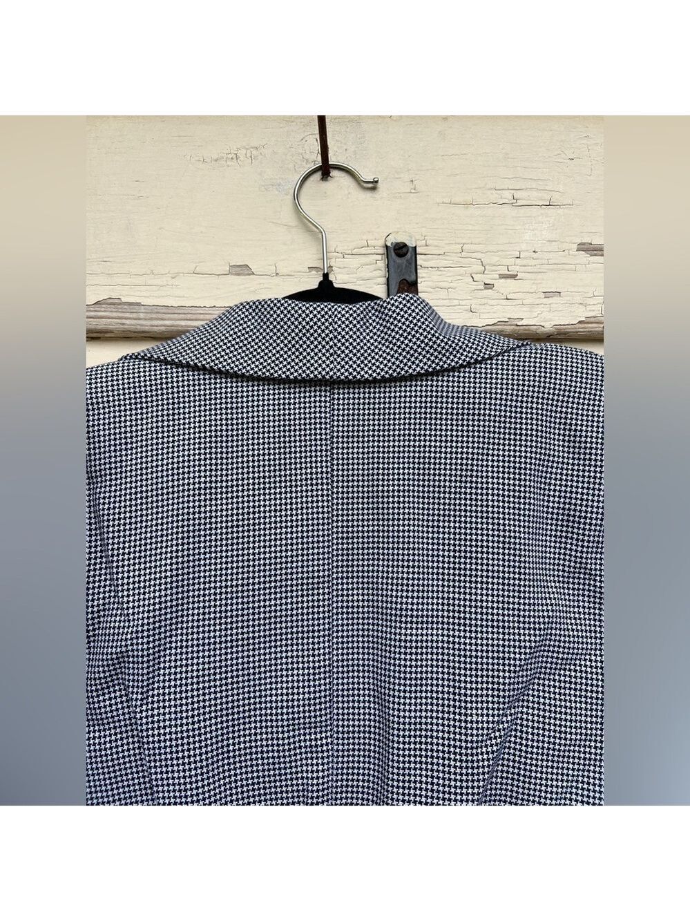 Vintage 80s Leslie Lucks Nautical Houndstooth Career Office Siren Blazer Jacket - Picture 7 of 8